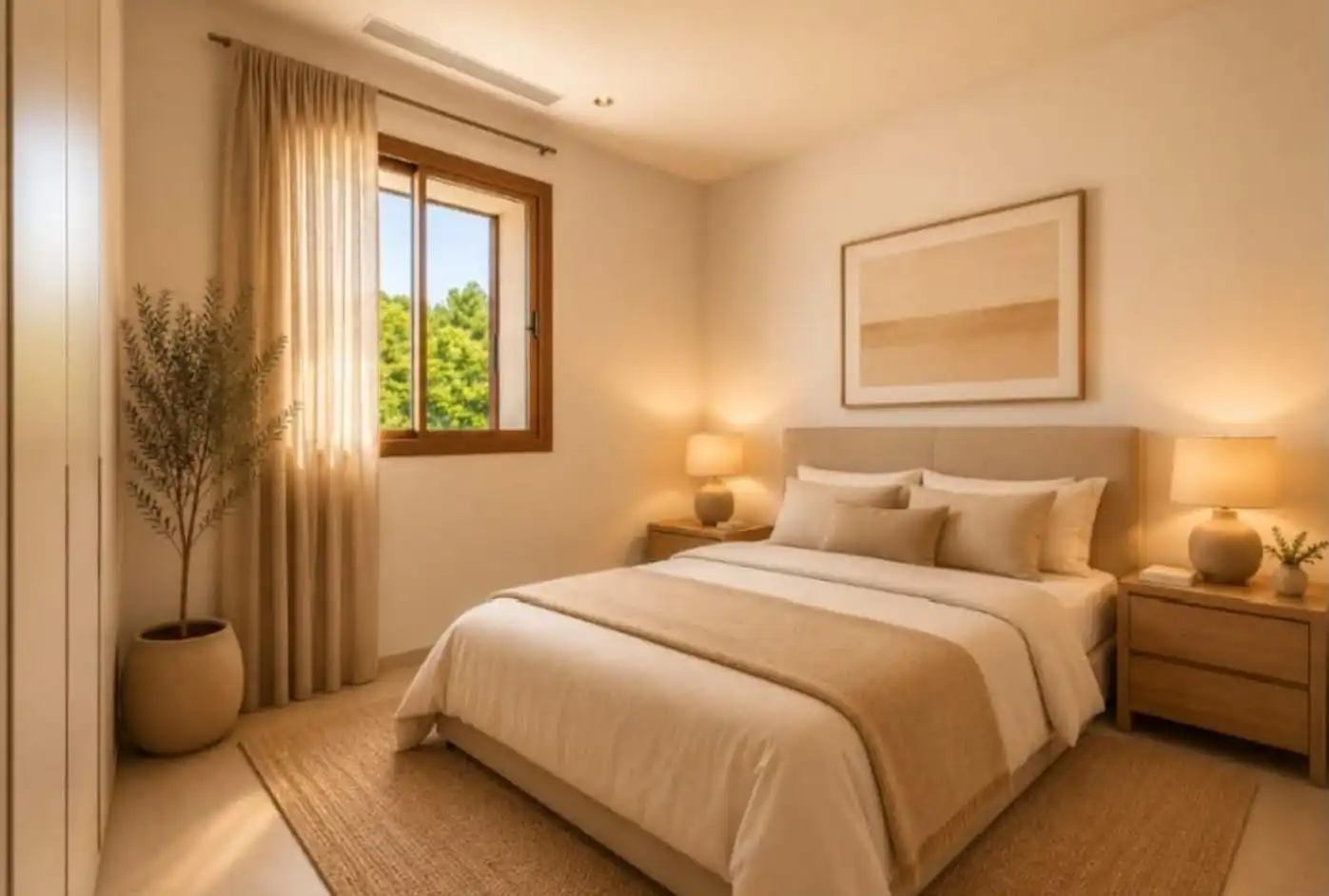 Schlafzimmer von Einfamilien-Reihenhaus zum Verkauf in Andratx mit Klimaanlage, Heizung und Abstellraum