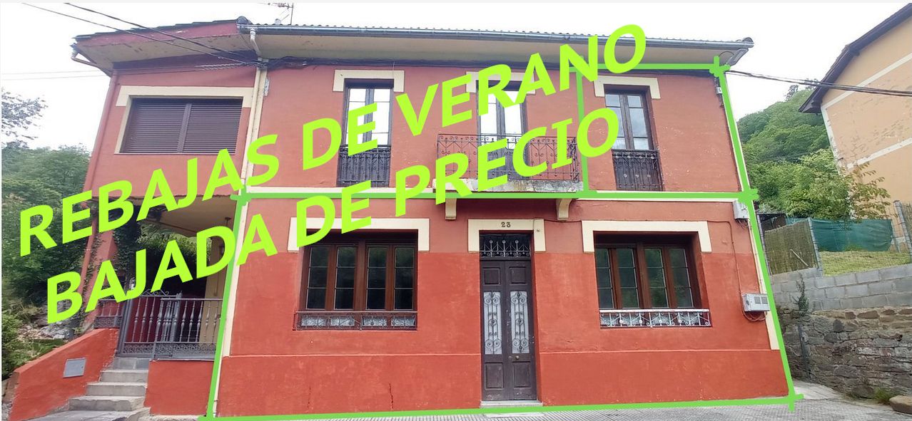 Exterior view of Single-family semi-detached for sale in Mieres (Asturias)  with Private garden, Terrace and Storage room