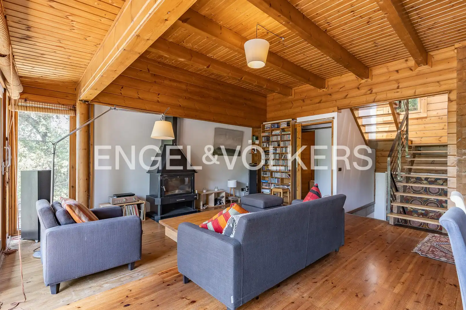 Sala de estar de Casa o chalet en venta en Barcelona con Calefacción, Jardín privado y Parquet