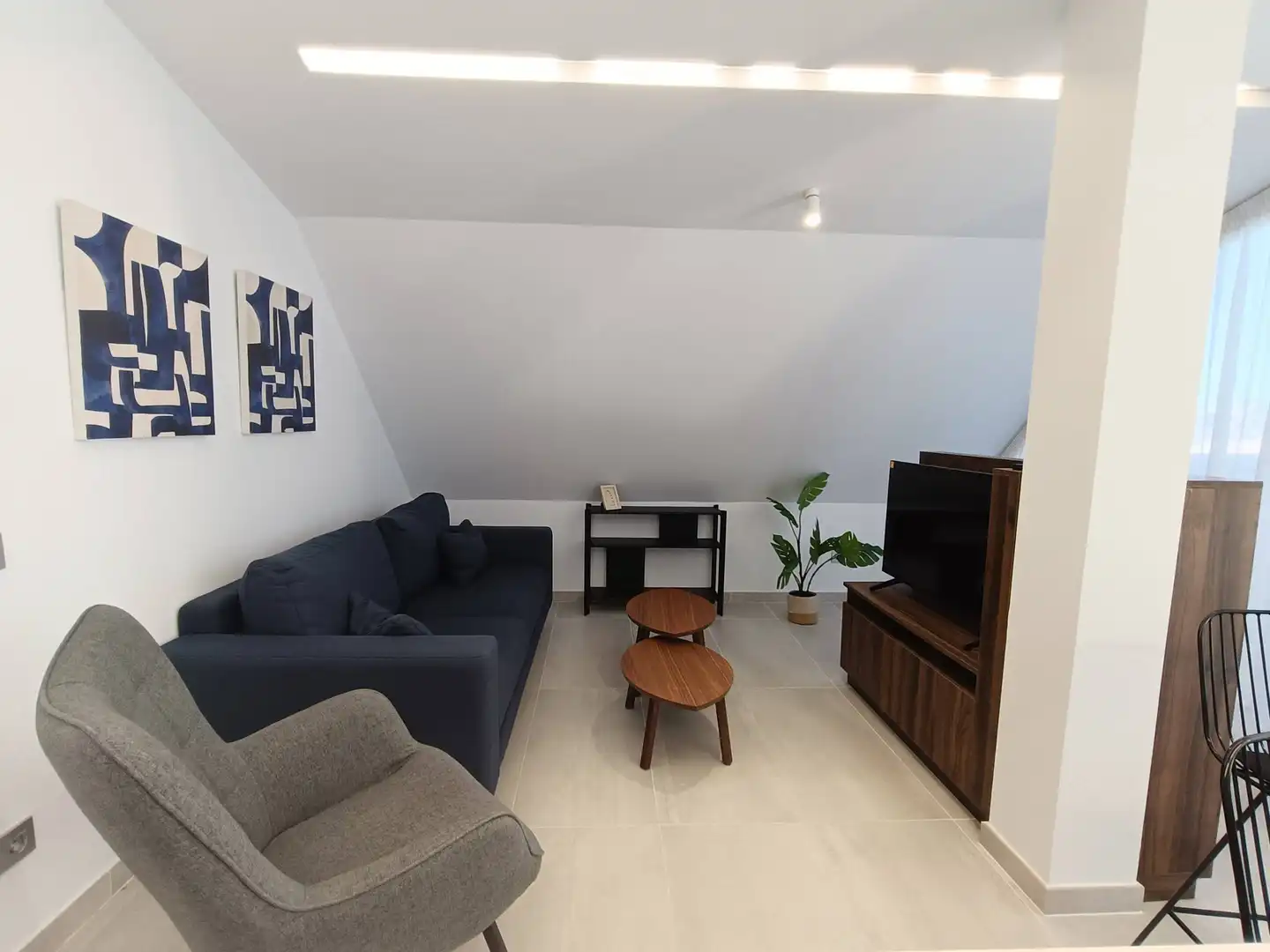 Wohnzimmer von Dachboden zur Miete in Las Palmas de Gran Canaria mit Klimaanlage, Terrasse und Möbliert