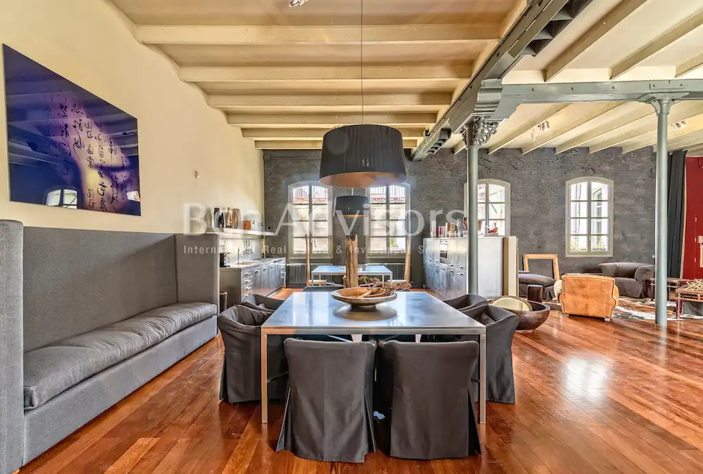 Sala de estar de Ático de alquiler en Barcelona con Aire acondicionado, Calefacción y Terraza