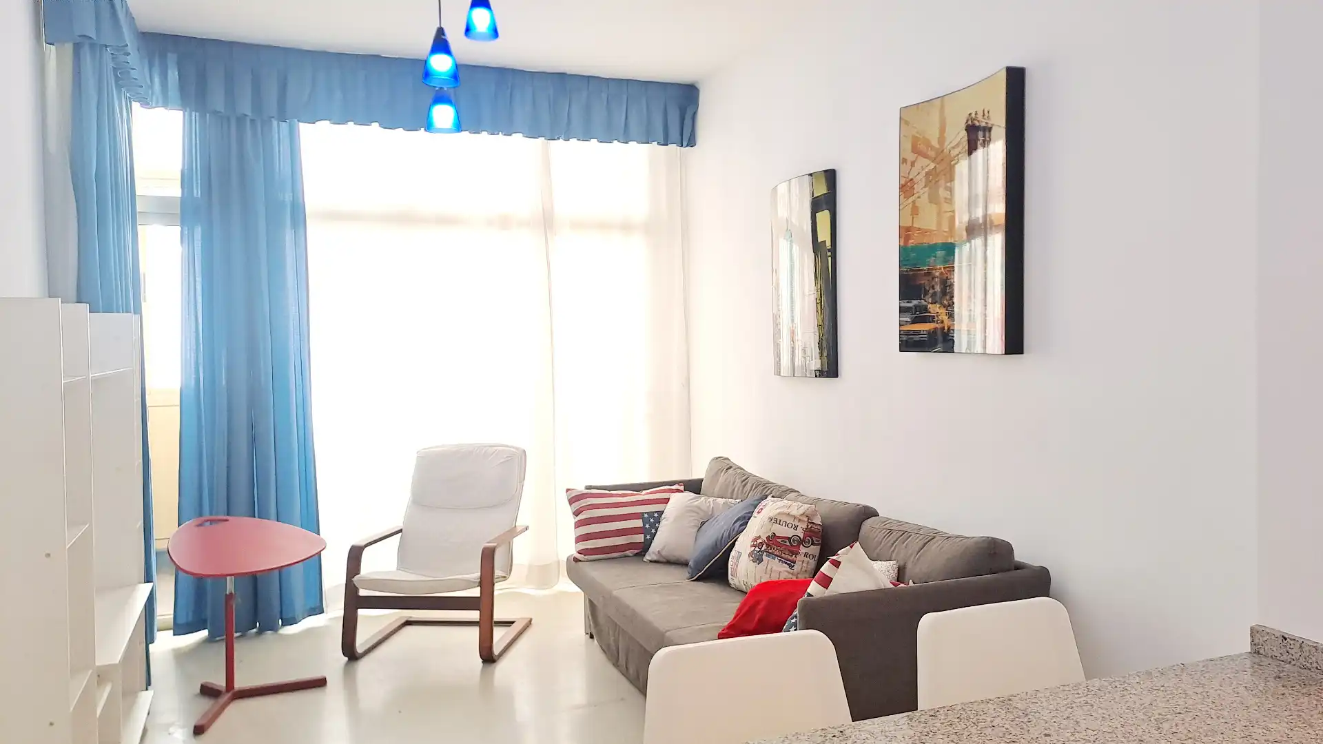 Sala de estar de Apartamento de alquiler en Las Palmas de Gran Canaria con Amueblado, Lavadora y Balcón