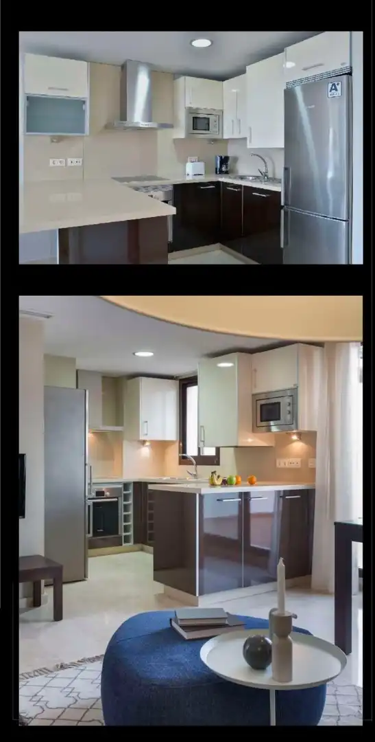 Cocina de Piso en venta en Estepona con Aire acondicionado, Jardín privado y Terraza