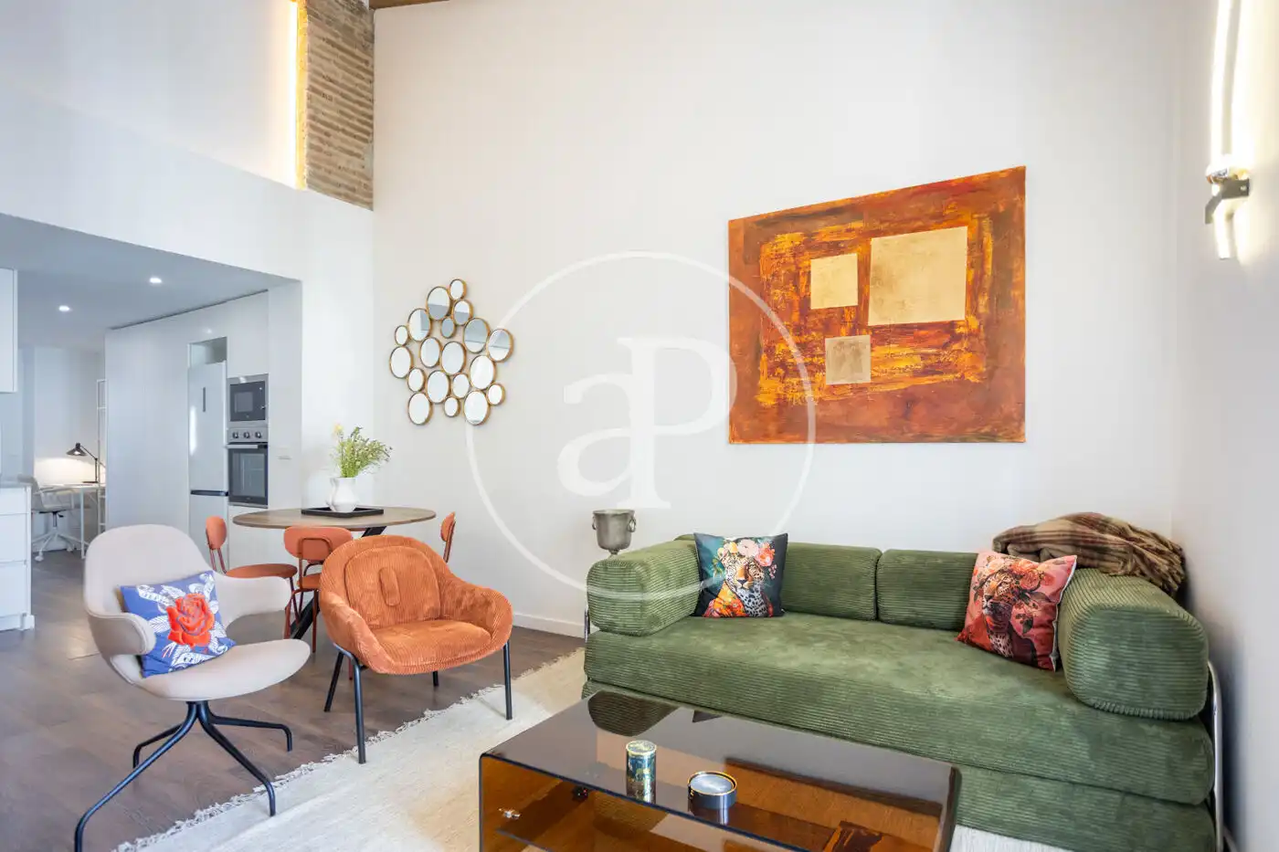 Wohnzimmer von Wohnung zur Miete in  Valencia Capital mit Klimaanlage, Heizung und Möbliert