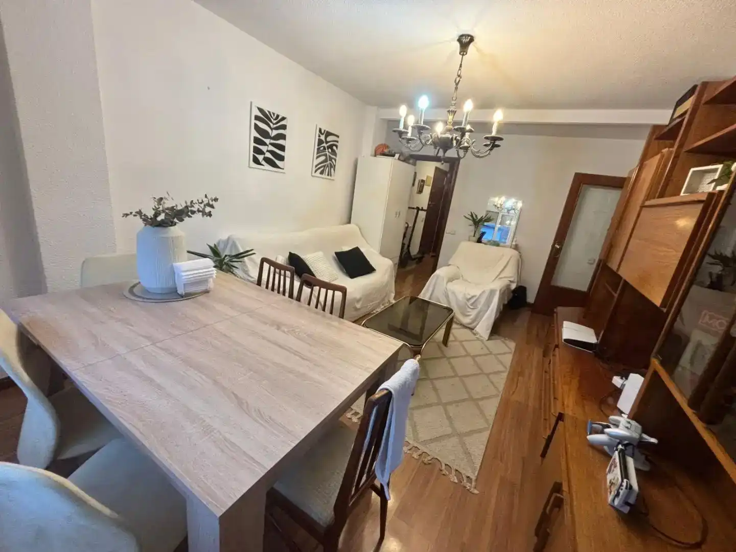 Living room of Flat for share in Madrid  with Furnished and Balcony