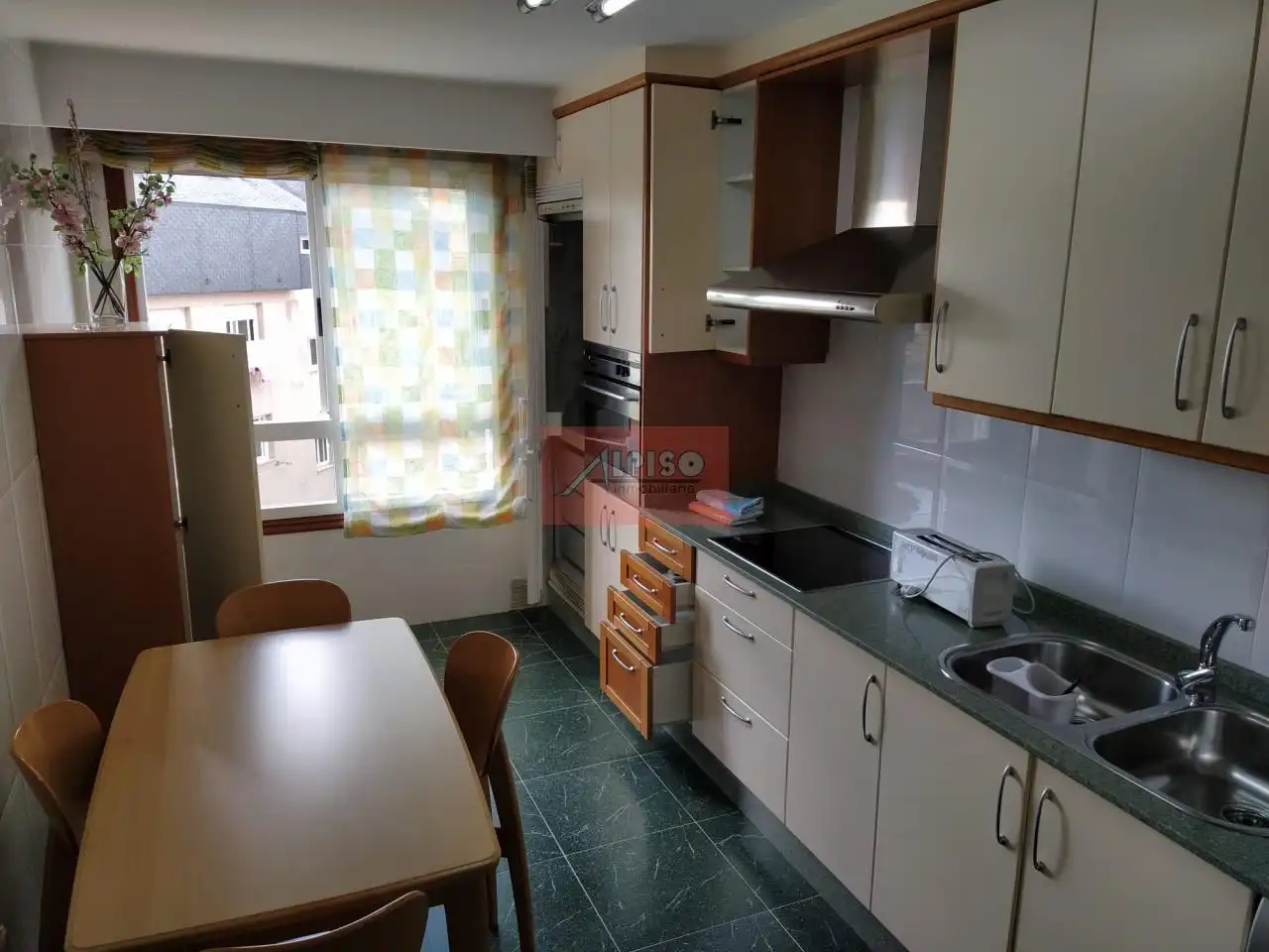 Kitchen of Flat for rent in Ourense Capital   with Heating, Parquet flooring and Furnished