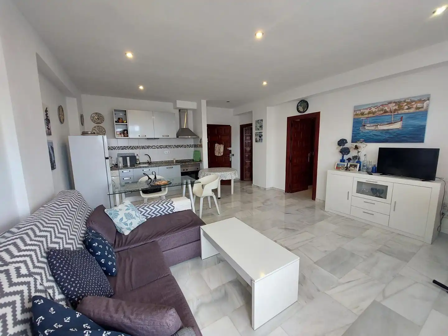 Sala de estar de Apartamento en venta en Roquetas de Mar con Aire acondicionado, Jardín privado y Terraza