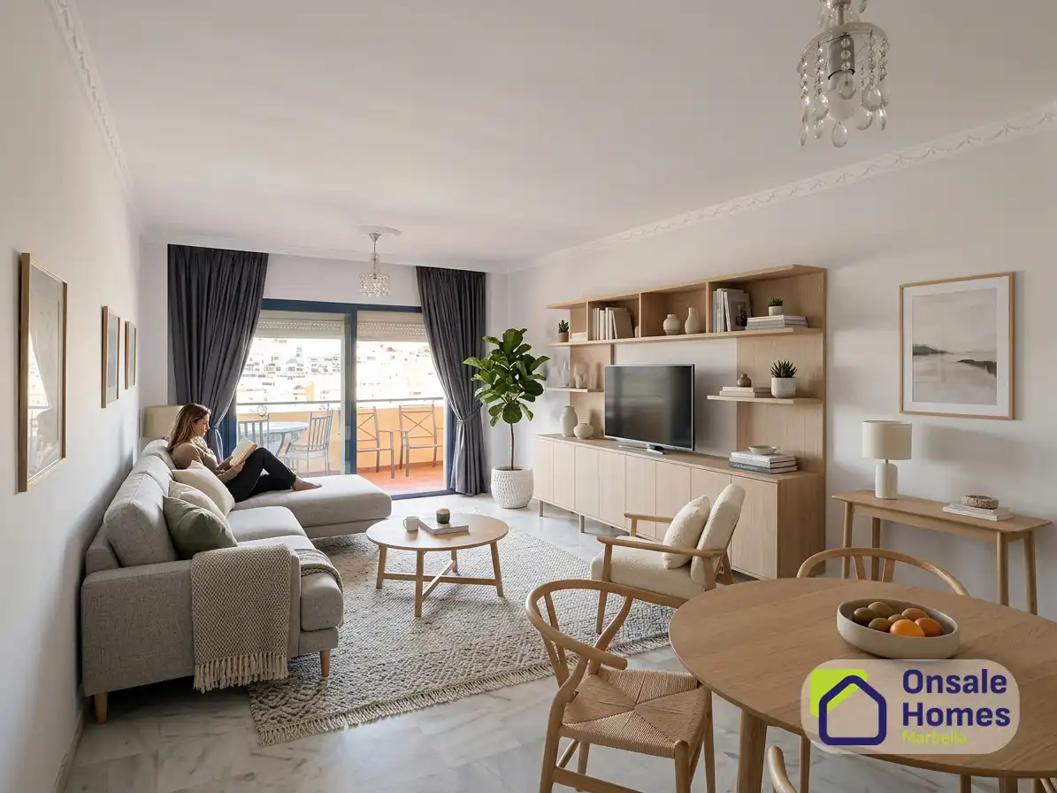 Wohnzimmer von Wohnung zum Verkauf in Marbella mit Abstellraum und Balkon