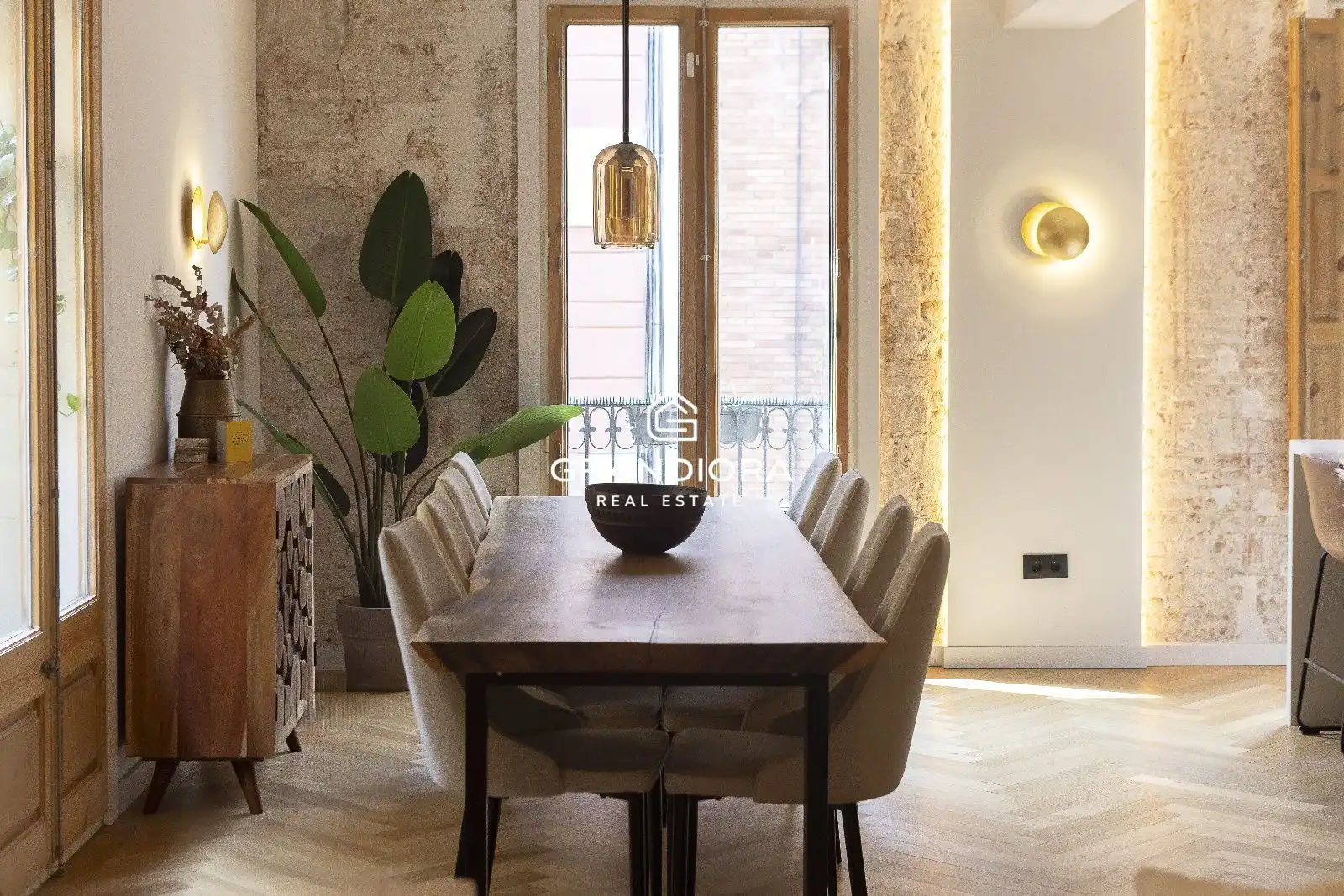 Dining room of Flat for rent in Barcelona  with Air Conditioner
