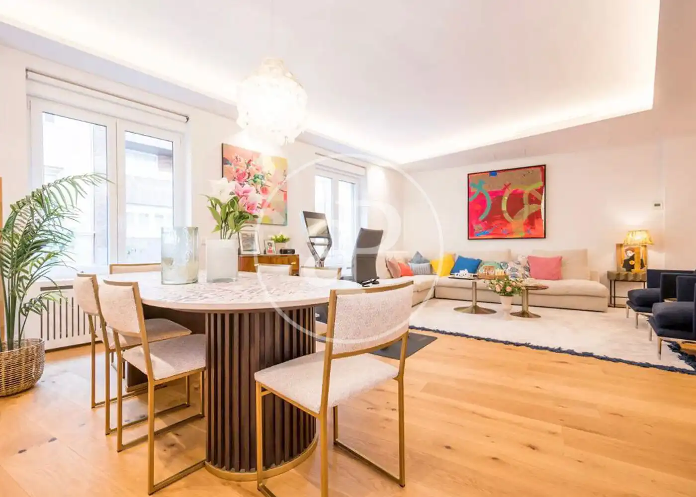 Sala de estar de Piso en venta en  Madrid Capital con Aire acondicionado, Calefacción y Amueblado
