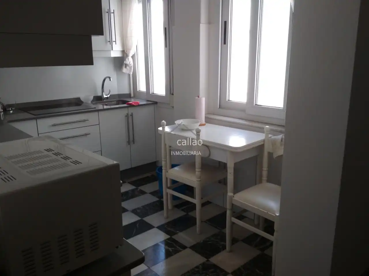Kitchen of Flat for rent in Ferrol  with Heating, Furnished and Balcony