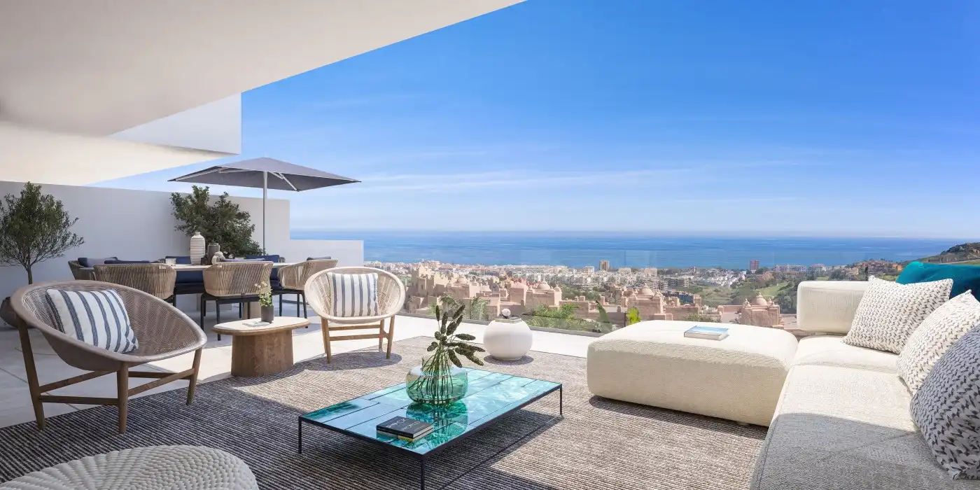 Terrassa de Apartament en venda en Manilva amb Aire condicionat, Calefacció i Jardí privat