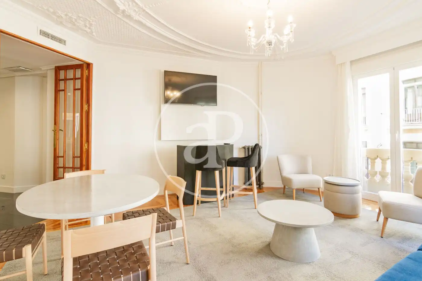 Wohnzimmer von Wohnung zur Miete in Madrid mit Klimaanlage, Heizung und Möbliert