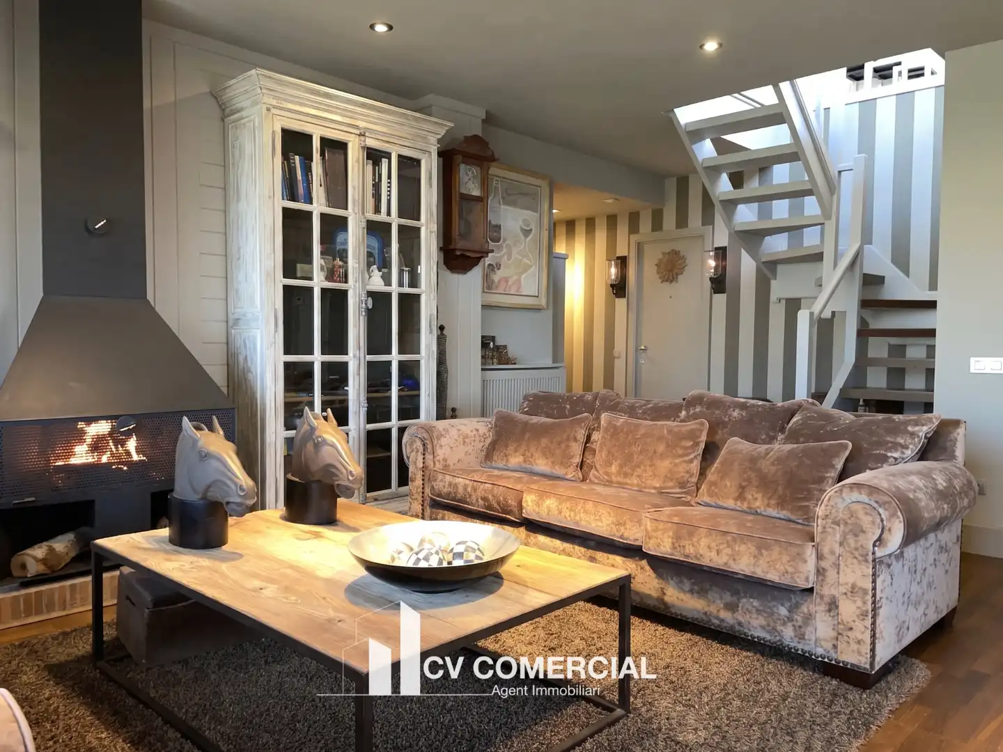 Sala de estar de Ático en venta en Tiana con Aire acondicionado, Calefacción y Parquet