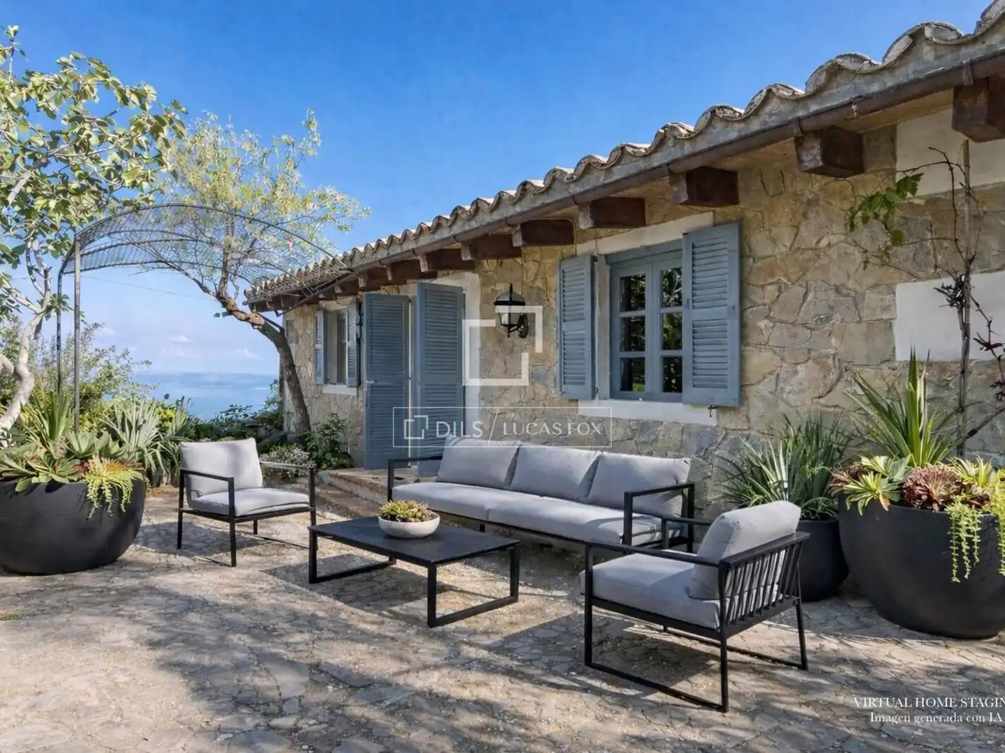 Terraza de Finca rústica en venta en Banyalbufar con Jardín privado y Piscina