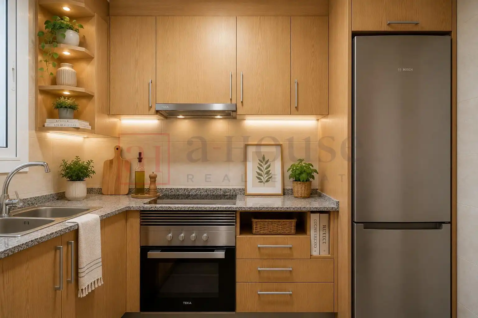Küche von Wohnung zum Verkauf in Barcelona mit Klimaanlage und Heizung