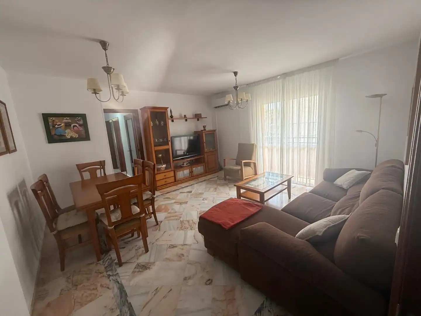 Living room of Flat for share in Málaga  with Air Conditioner, Terrace and Furnished
