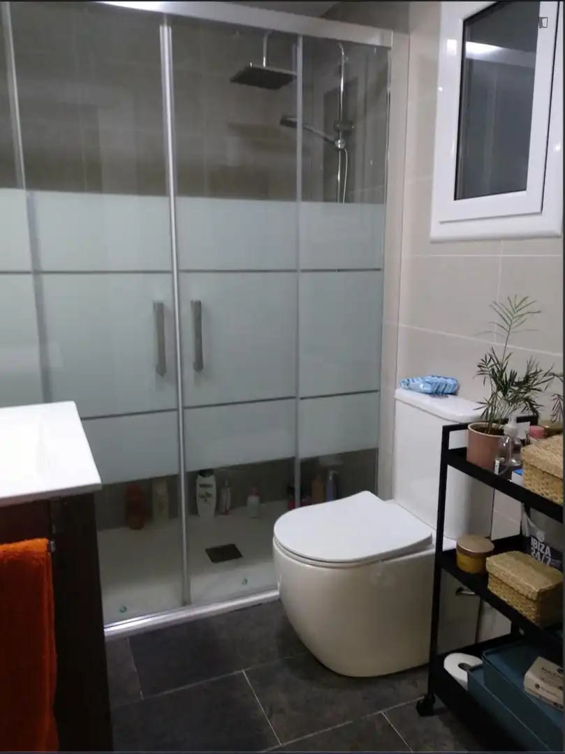 Bany de Apartament per a compartir en Badalona amb Calefacció, Moblat i Rentadora