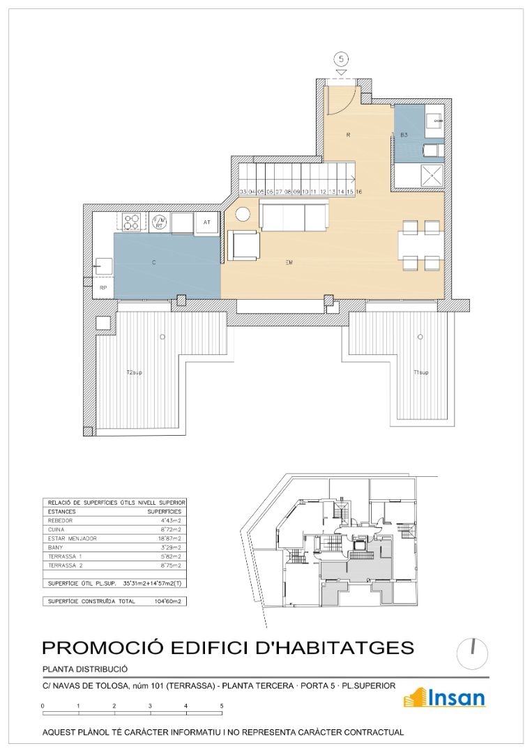 Duplex for sale in Terrassa  with Heating, Parquet flooring and Terrace