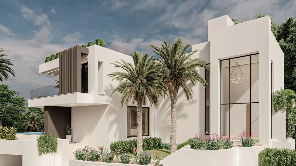 Außenansicht von Haus oder Chalet zum Verkauf in Marbella mit Klimaanlage, Privatgarten und Terrasse