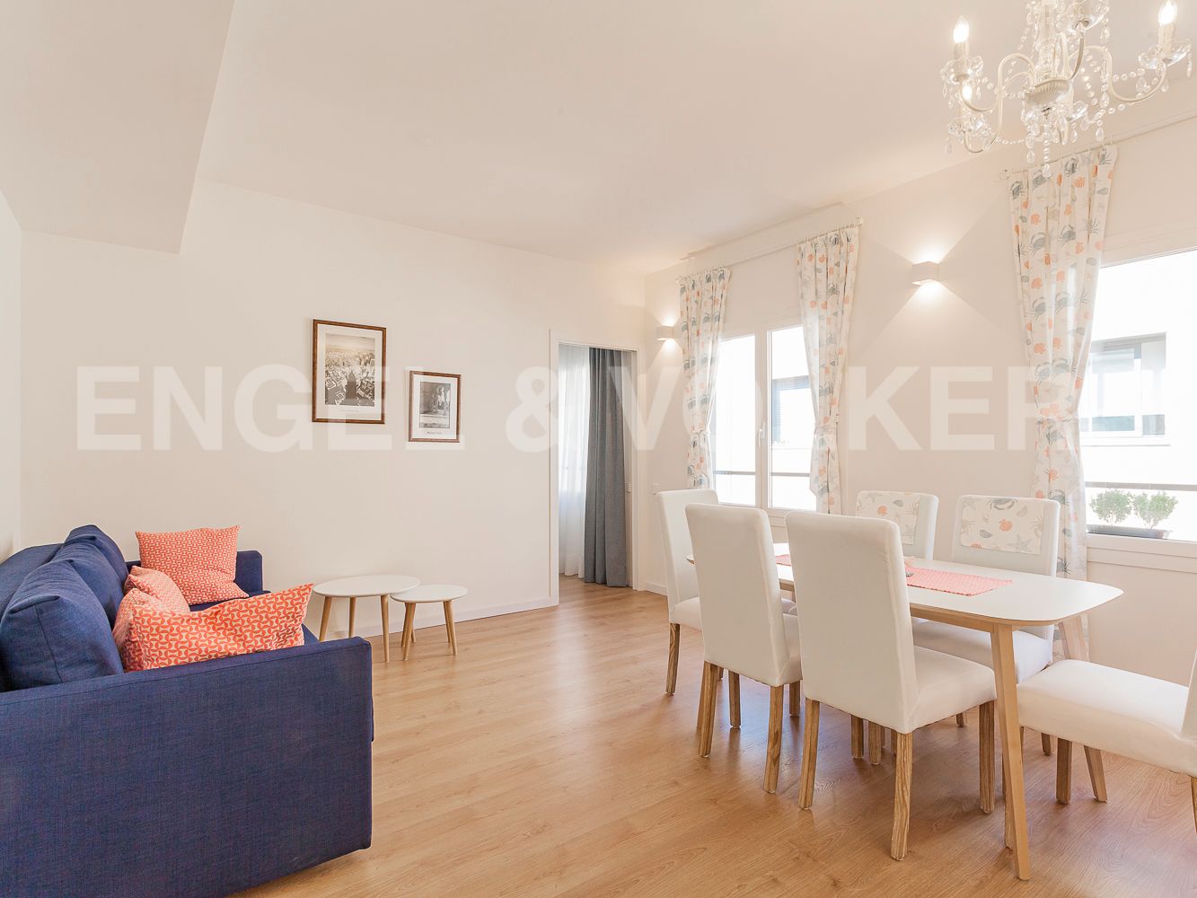 Sala d'estar de Apartament de lloguer en  Barcelona Capital amb Aire condicionat, Calefacció i Parquet