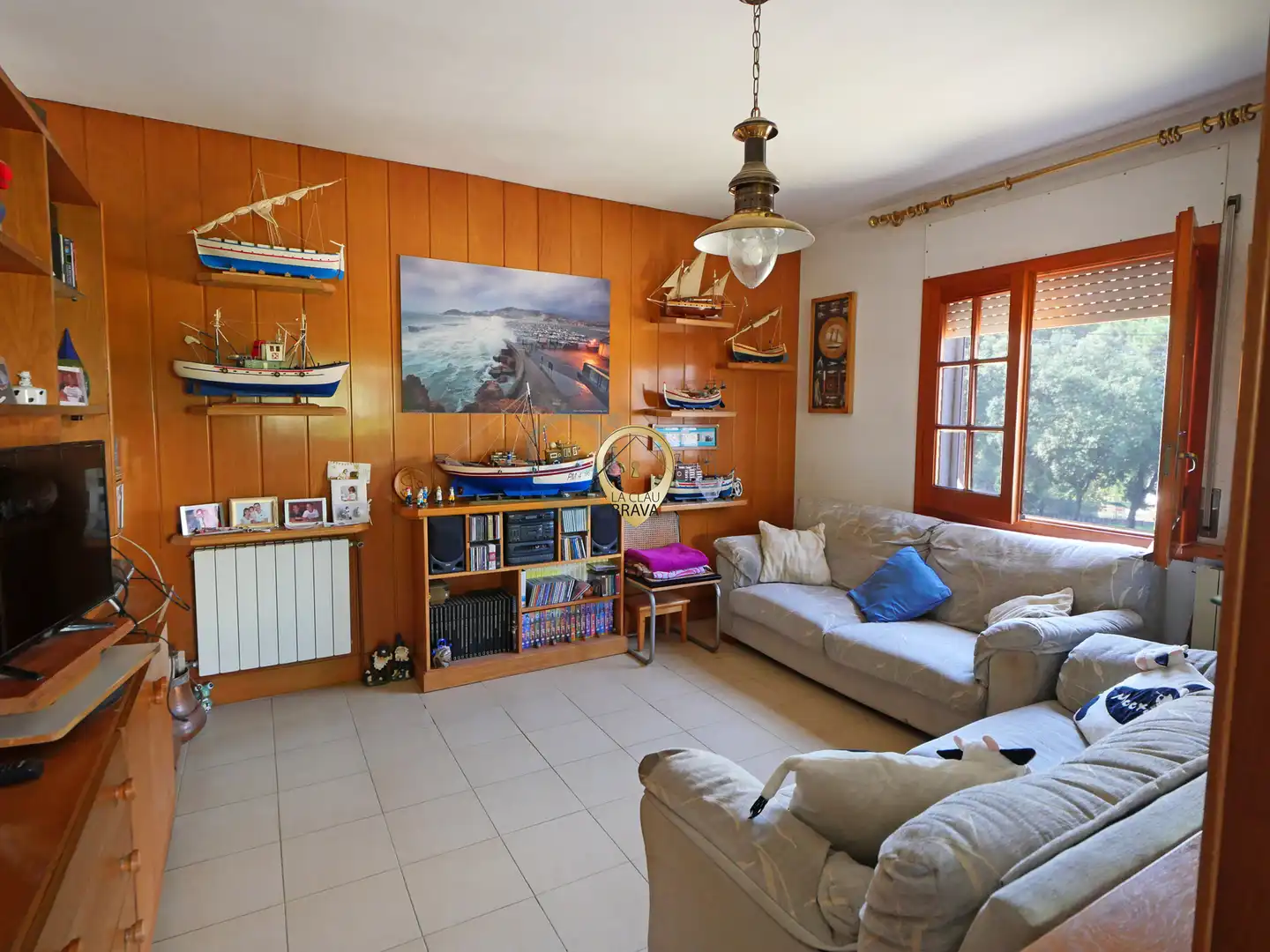 Sala d'estar de Casa o xalet en venda en Santa Cristina d'Aro amb Calefacció, Jardí privat i Terrassa