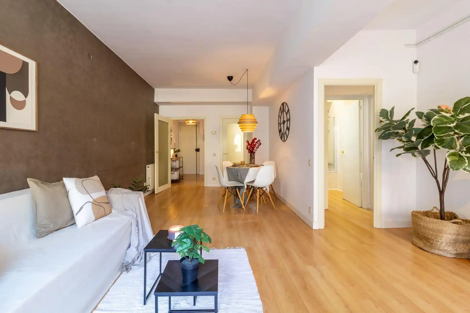 Sala de estar de Piso en venta en Barcelona con Calefacción, Parquet y Terraza