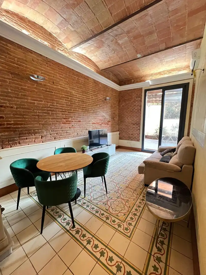 Sala de estar de Piso de alquiler en  Barcelona Capital con Aire acondicionado, Calefacción y Terraza