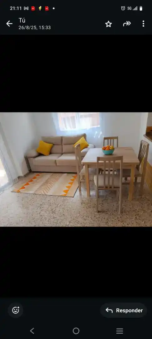 Wohnzimmer von Wohnung zur Miete in Sueca mit Klimaanlage und Balkon