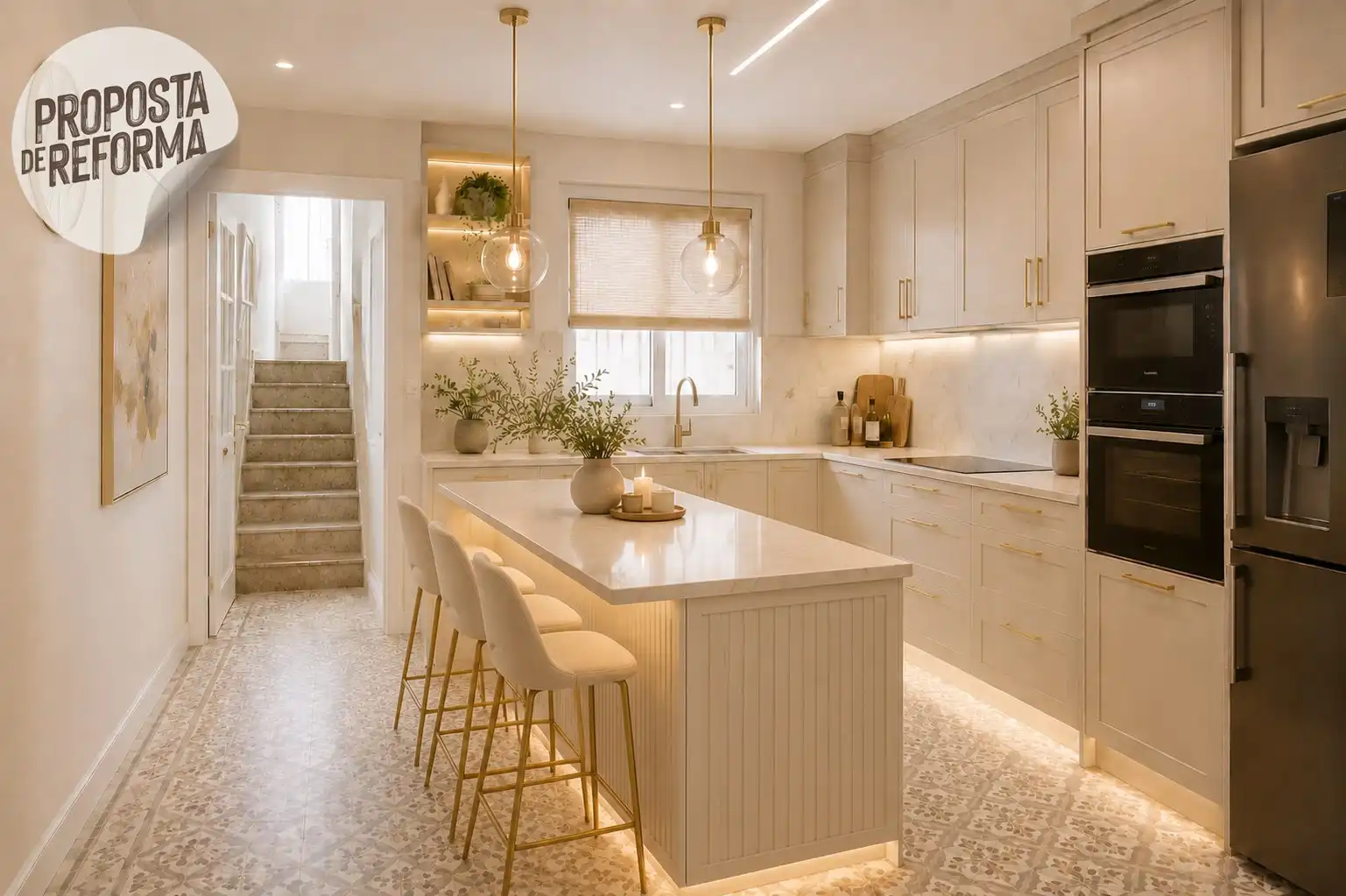 Cocina de Casa adosada en venta en Esplugues de Llobregat con Calefacción, Terraza y Alarma