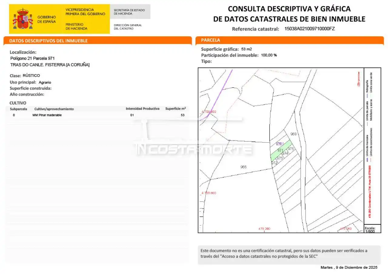 Land for sale in Fisterra