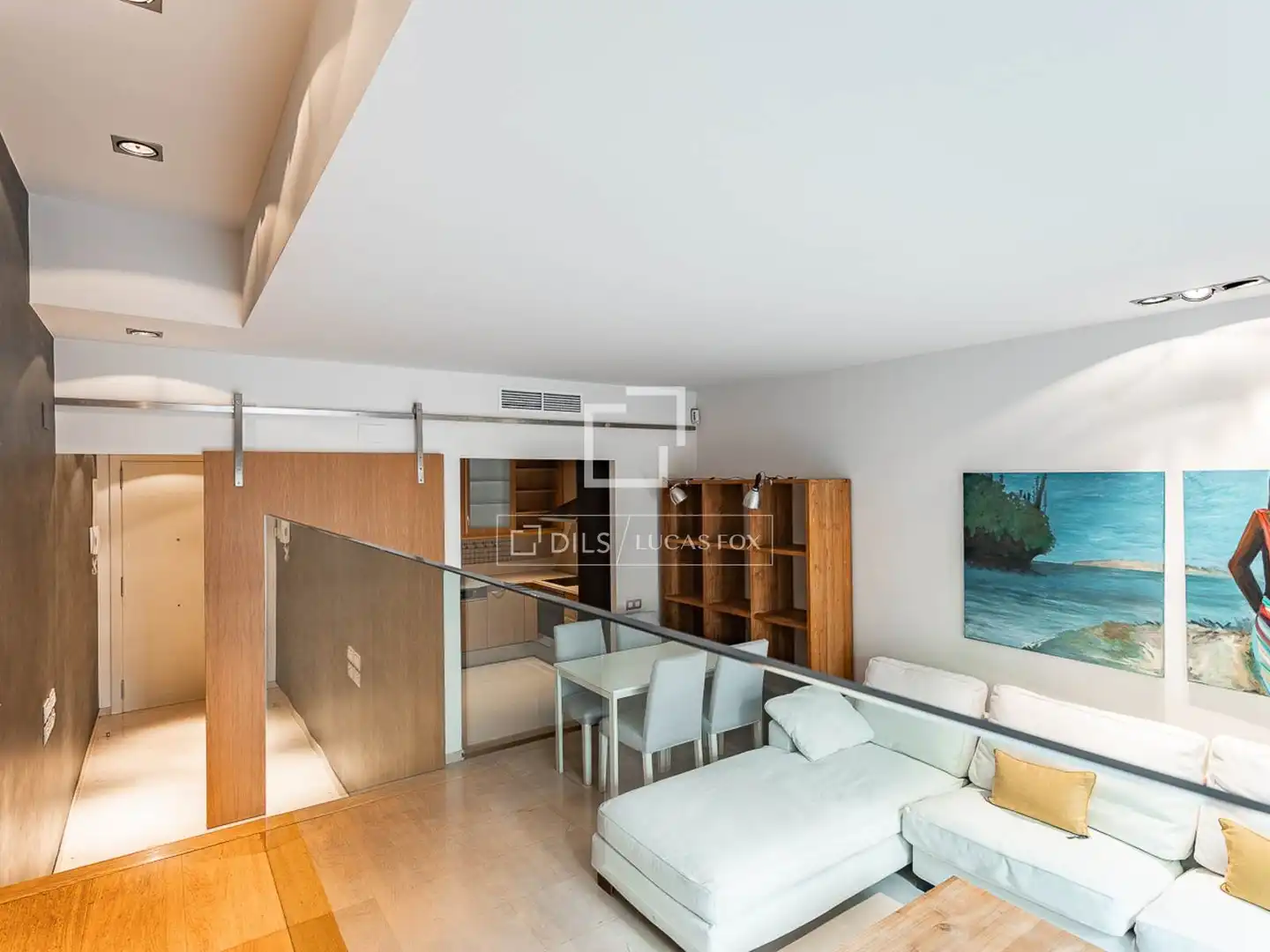 Sala de estar de Piso de alquiler en Barcelona con Aire acondicionado, Calefacción y Parquet