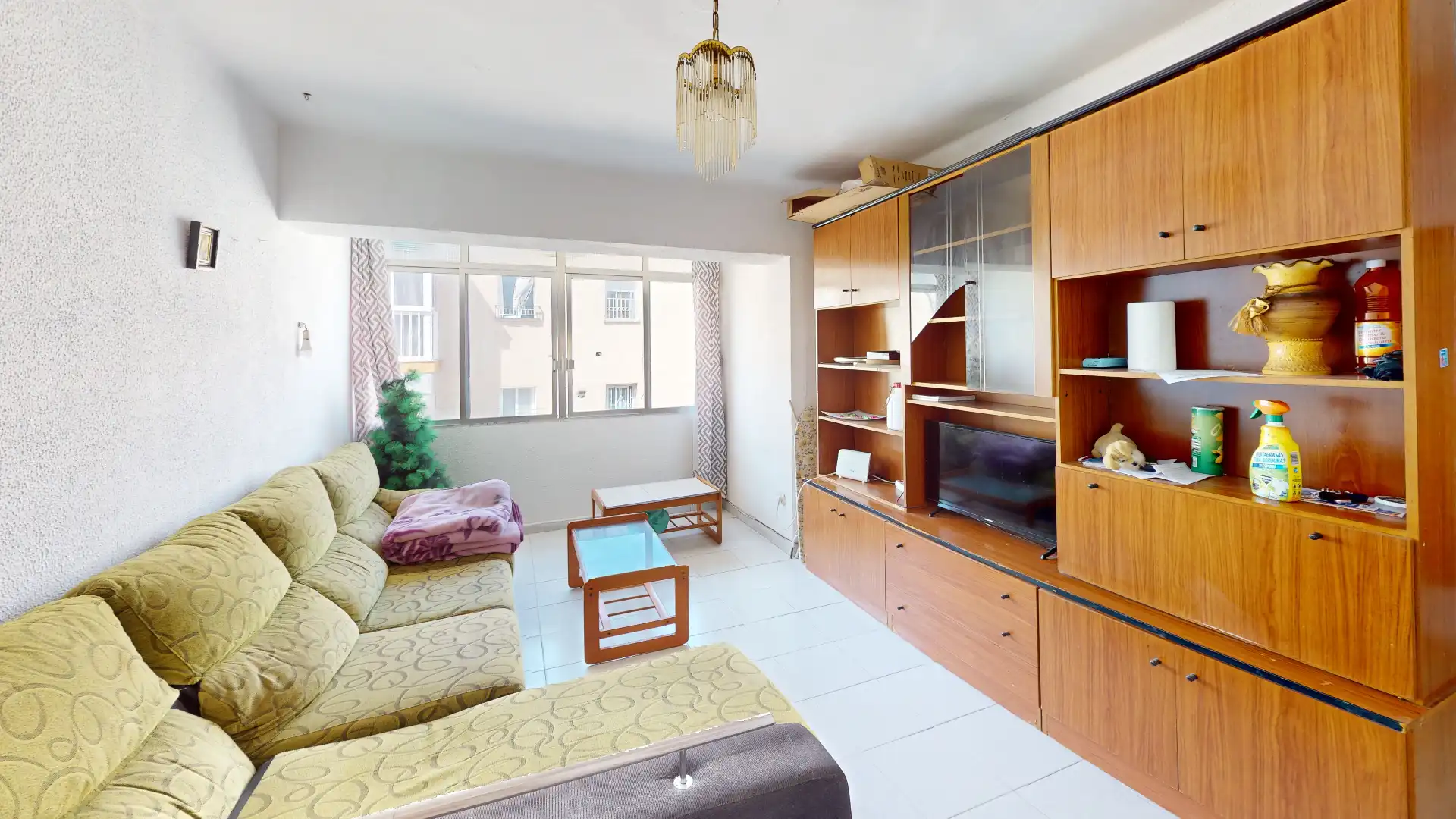 Living room of Flat for sale in  Almería Capital  with Air Conditioner, Furnished and Oven