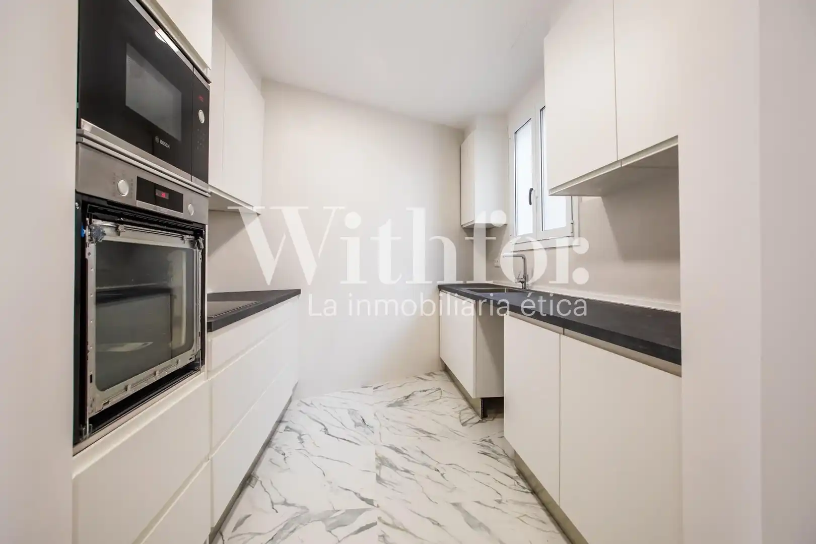 Cocina de Piso de alquiler en Barcelona con Aire acondicionado, Calefacción y Parquet
