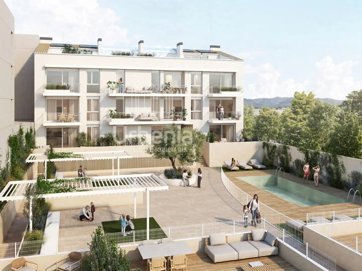 Vista exterior de Àtic en venda en Cardedeu amb Calefacció, Terrassa i Piscina
