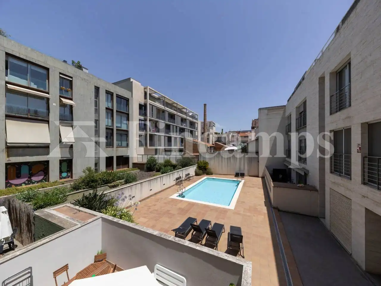 Terrasse von Wohnung zum Verkauf in Sabadell mit Parkett, Abstellraum und Alarm