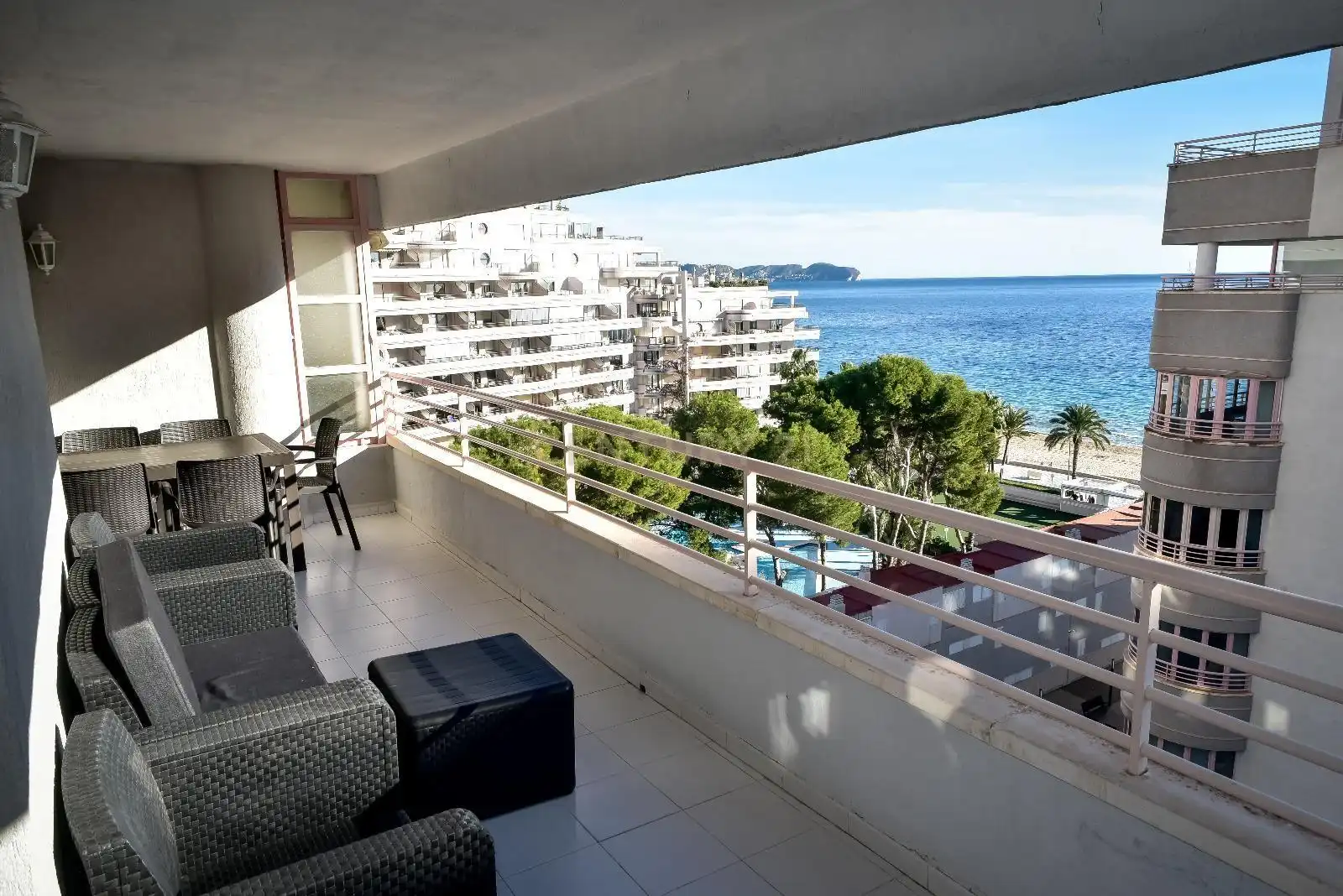 Terrassa de Apartament de lloguer en Calpe / Calp amb Aire condicionat, Forn i Rentadora