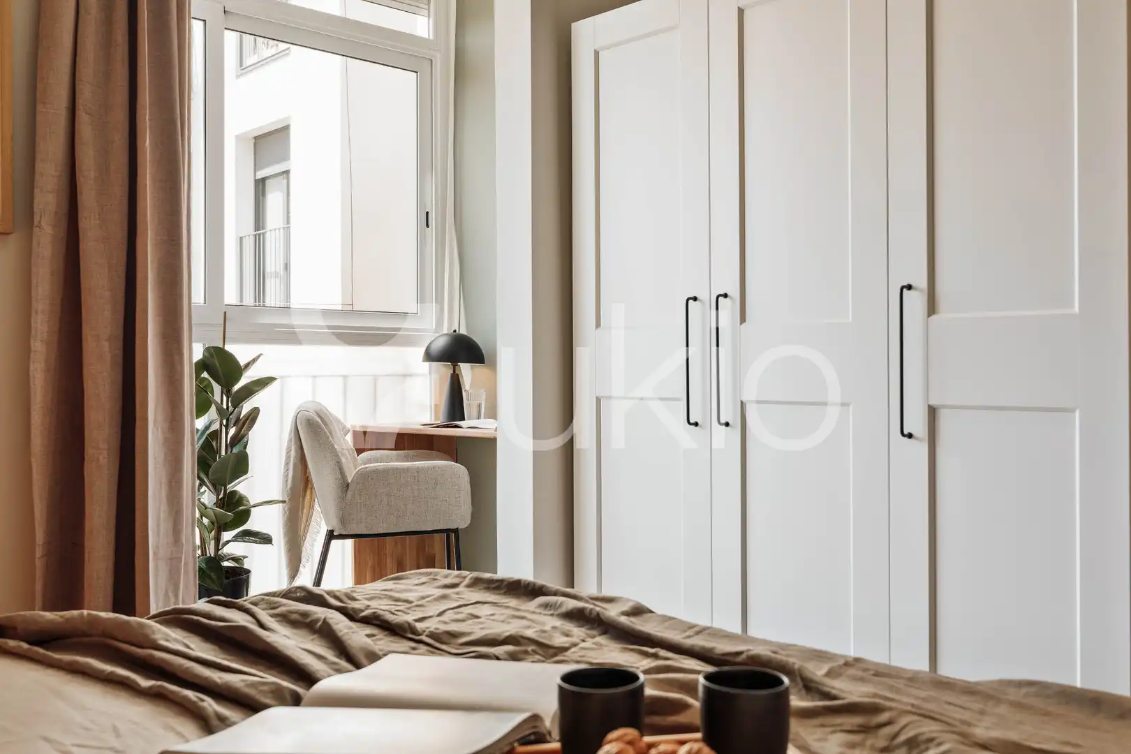 Schlafzimmer von Wohnung zur Miete in Barcelona mit Klimaanlage, Heizung und Möbliert