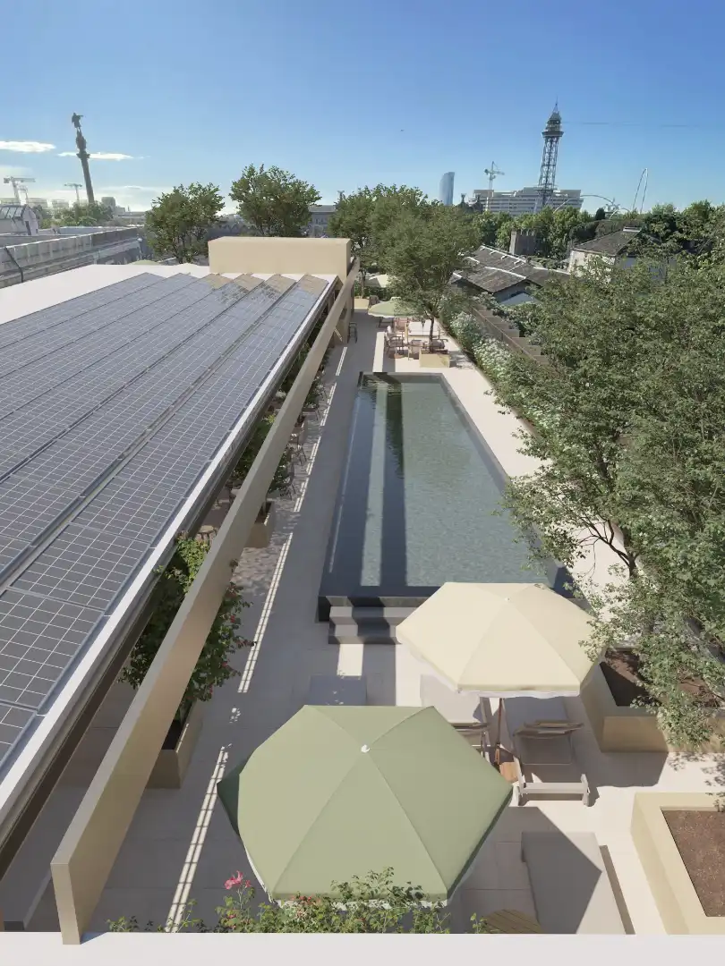 Piscina de Estudi de lloguer en Barcelona amb Aire condicionat, Calefacció i Moblat