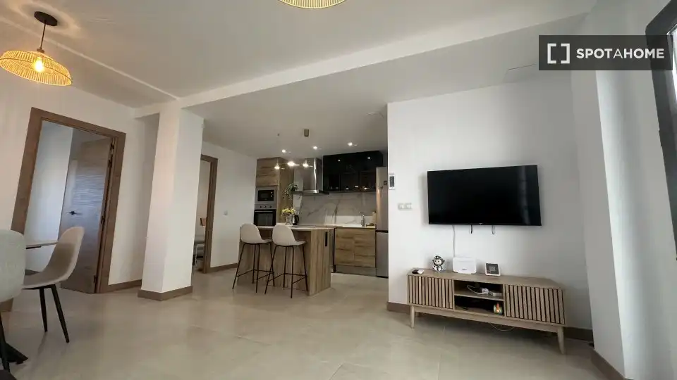 Living room of Flat for rent in Godella  with Air Conditioner, Heating and Furnished