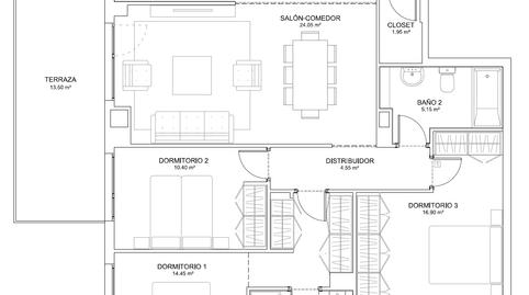Photo 2 from new construction home in Flat for sale in Virgen de Loreto, 20, Colonia-Bripac, Madrid