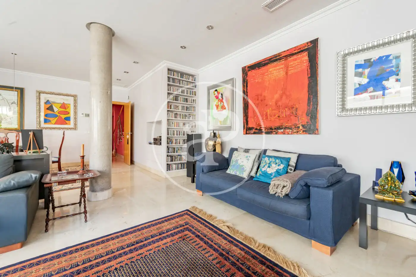 Sala de estar de Casa adosada en venta en Madrid con Aire acondicionado, Calefacción y Jardín privado