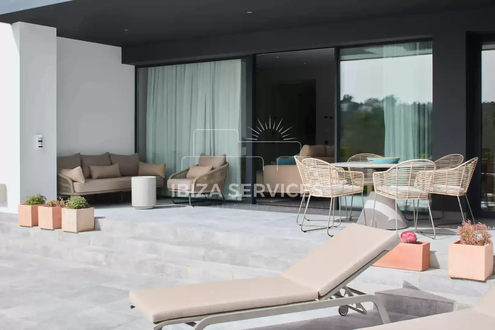 Terrace of Flat for sale in Santa Eulària des Riu  with Air Conditioner, Private garden and Swimming Pool