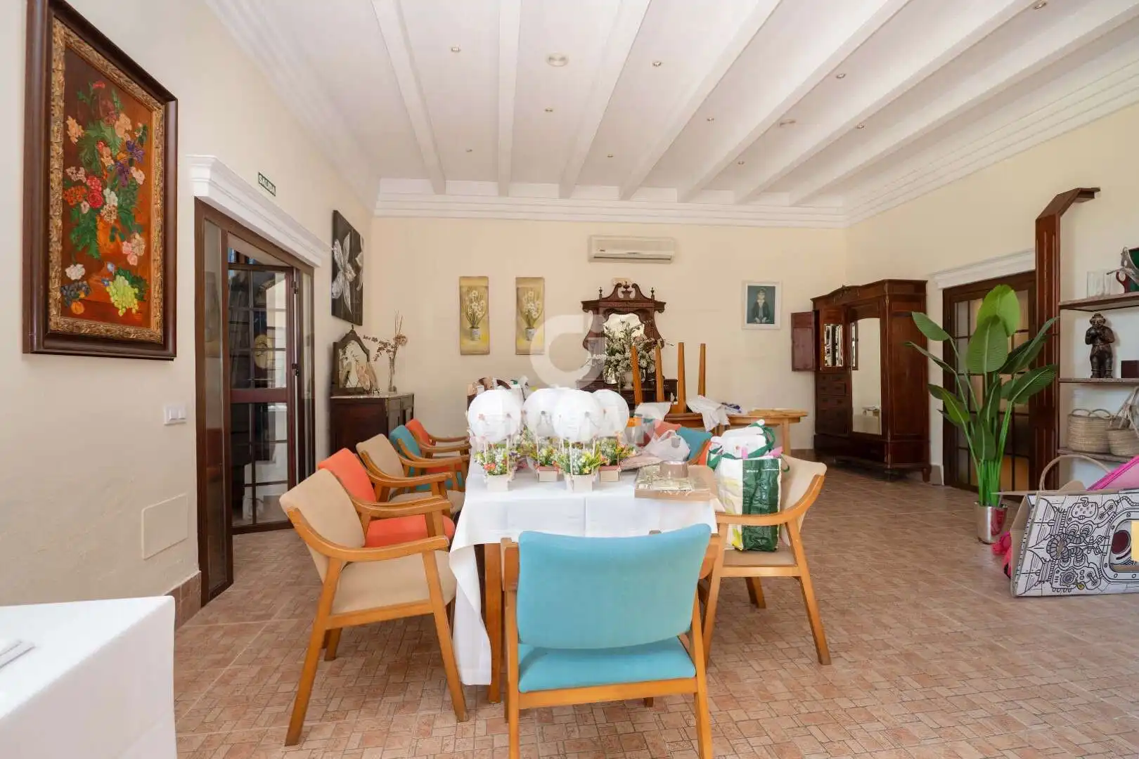 Dining room of Houses for sale in Villamartín  with Heating, Private garden and Swimming Pool