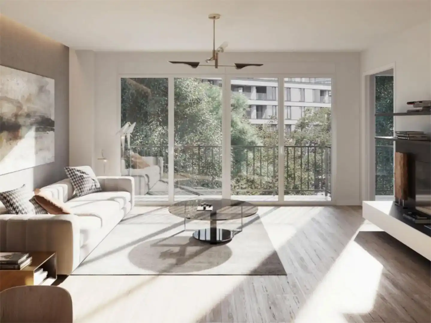Wohnzimmer von Wohnung zum Verkauf in Orihuela mit Klimaanlage, Schwimmbad und Balkon