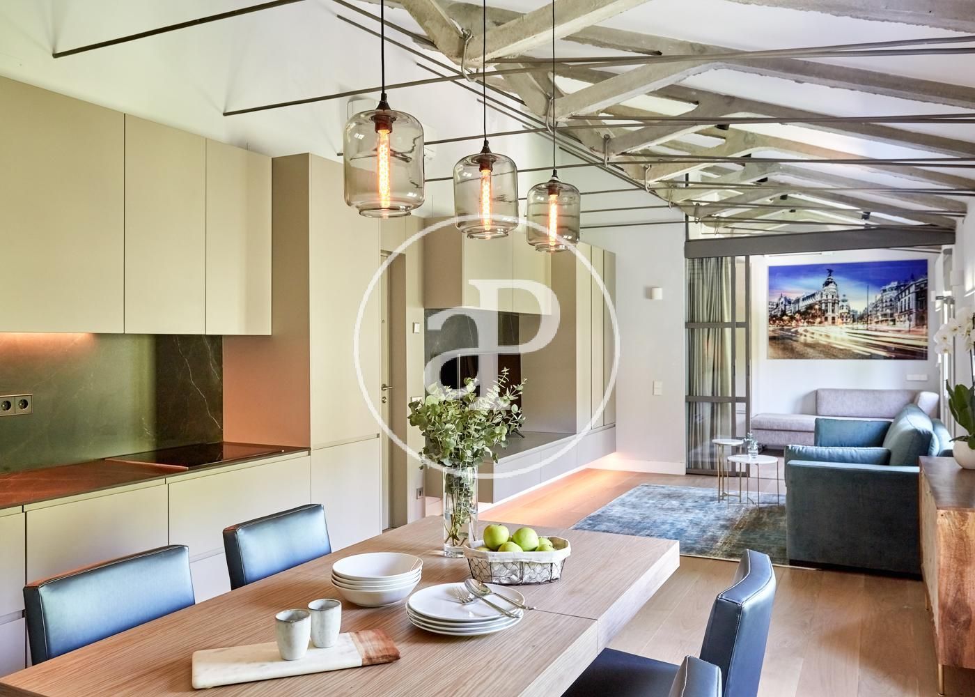 Dining room of Flat to rent in  Madrid Capital  with Air Conditioner, Heating and Private garden