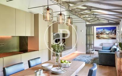 Dining room of Flat to rent in  Madrid Capital  with Air Conditioner, Heating and Private garden