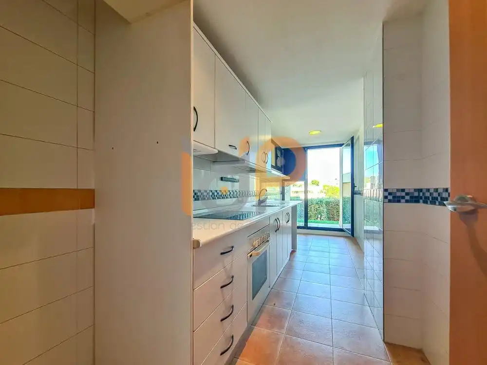 Kitchen of Flat for sale in Vera  with Air Conditioner, Private garden and Community pool