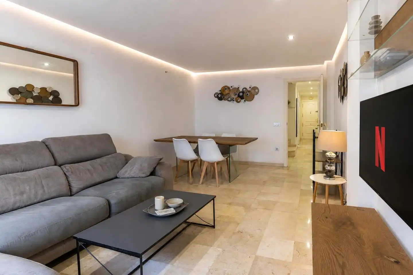 Wohnzimmer von Maisonette zum Verkauf in Santa Pola mit Klimaanlage, Terrasse und Möbliert