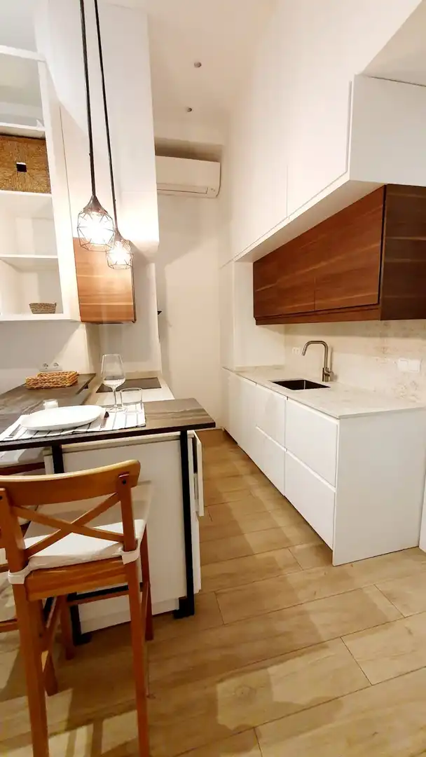 Kitchen of Flat for rent in Madrid  with Air Conditioner, Heating and Private garden